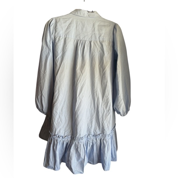Anthropologie Sally Tunic shirt button down blue stripe Dress Size small prelove - Picture 11 of 12